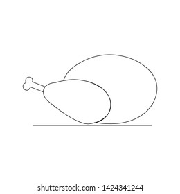 Chicken icon. chicken dish vector. chicken vector. chicken on plate vector. 