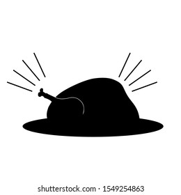 Chicken icon. chicken dish vector. chicken vector. chicken on plate vector