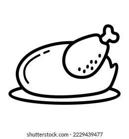 Chicken icon. chicken dish vector. chicken vector. chicken on plate vector.