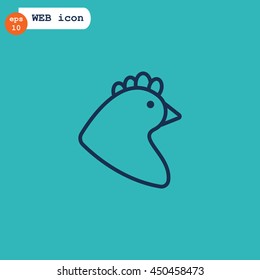  Chicken icon Flat.