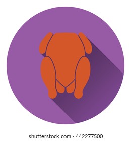 Chicken icon. Flat color design. Vector illustration.
