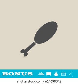 Chicken icon flat. Grey pictogram on light background. Vector illustration symbol and bonus button real estate, ottoman, vase, tv, fishing rod