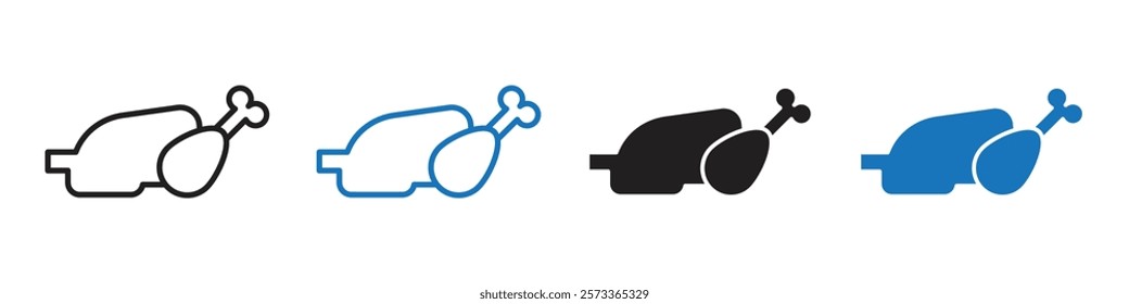 Chicken icon Flat line symbol