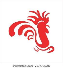 Chicken icon in flat style