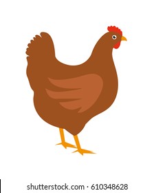 Chicken icon, flat style. Isolated on white background. Vector illustration, clip-art