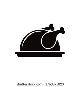 Icono de pollo. Gráfica vectorial plana en fondo blanco.
