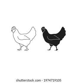Chicken icon flat vector illustration
