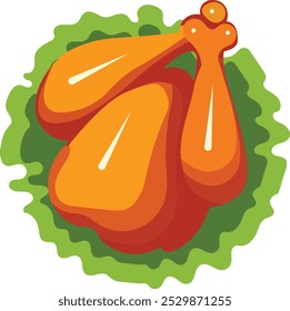chicken icon flat vector illustration 