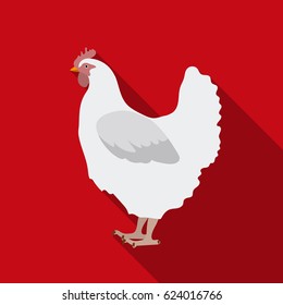 Chicken icon in flate style isolated on white background. Bird symbol stock vector illustration.
