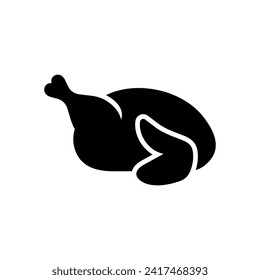 Chicken icon. Food. Meat. Vector icon isolated on white background.