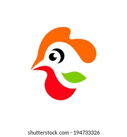 Chicken icon. Hen lorem ipsum. Agriculture Bird. Head Rooster sign. Cock symbol. Branding Identity Corporate vector logo design template Isolated on a white background