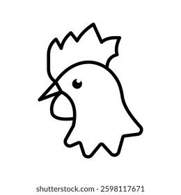 Chicken Icon - Iconic Series  vector illustration, pictogram isolated on white background. color editable