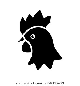 Chicken Icon - Iconic Series  vector illustration, pictogram isolated on white background. color editable