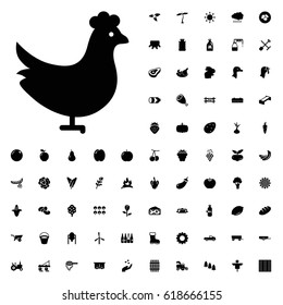 Chicken icon illustration isolated vector sign symbol. agriculture icons vector set on white background.
