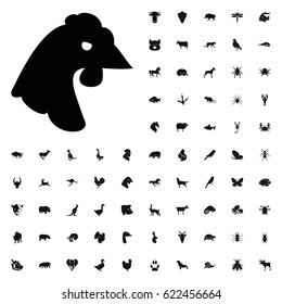 Chicken icon illustration isolated vector sign symbol. animals icons vector set. on white background