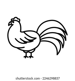 Chicken icon illustration. icon related to farm animal. Line icon style. Simple vector design editable