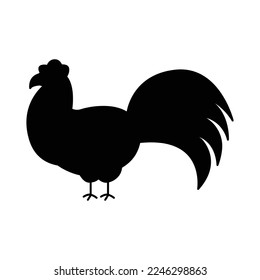 Chicken icon illustration. icon related to farm animal. Silhouette style. Simple vector design editable