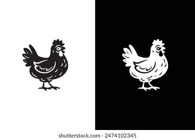 chicken icon illustration. simple chicken icon illustration design