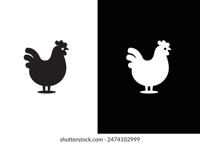 ilustración de icono de pollo. diseño de ilustración de icono de pollo simple, gallina linda