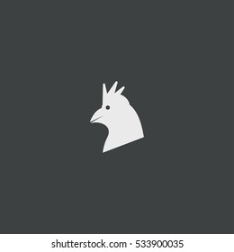 chicken icon isolated on black background