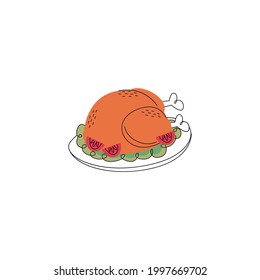 Chicken Icon Isolated On White Background