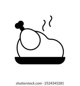 Icono de pollo aislado sobre un fondo blanco. Ilustración vectorial.