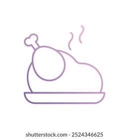 Chicken icon isolated on a white background. Vector illustration.