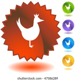 Icono de pollo aislado en un fondo blanco.