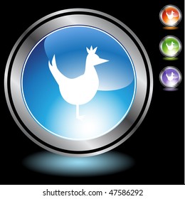 Icono de pollo aislado en un fondo blanco.