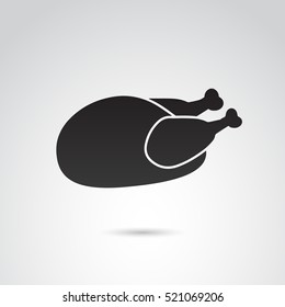 Chicken icon isolated on white background. Vector art.