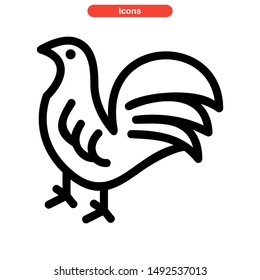chicken icon isolated sign symbol vector illustration - high quality black style vector icons
