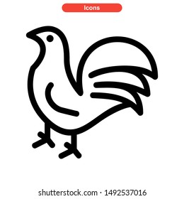 chicken icon isolated sign symbol vector illustration - high quality black style vector icons
