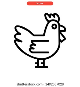 chicken icon isolated sign symbol vector illustration - high quality black style vector icons
