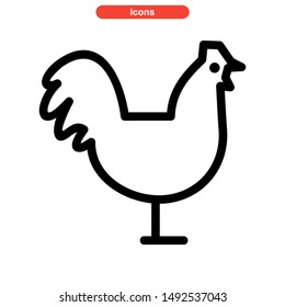 chicken icon isolated sign symbol vector illustration - high quality black style vector icons
