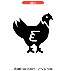 chicken icon isolated sign symbol vector illustration - high quality black style vector icons
