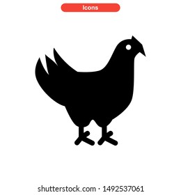 chicken icon isolated sign symbol vector illustration - high quality black style vector icons
