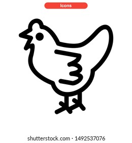 chicken icon isolated sign symbol vector illustration - high quality black style vector icons
