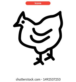 chicken icon isolated sign symbol vector illustration - high quality black style vector icons

