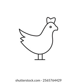 Chicken icon line art vector