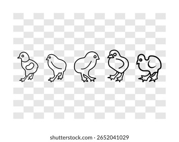chicken icon Chicken Line Drawing. Farm and agriculture chicken with egg Flat Simple outline line art design Icon.