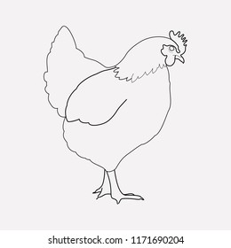 Chicken icon line element. Vector illustration of chicken icon line isolated on clean background for your web mobile app logo design.