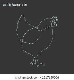 Chicken icon line element. Vector illustration of chicken icon line isolated on clean background for your web mobile app logo design.