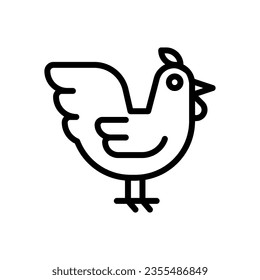 chicken icon line style vector