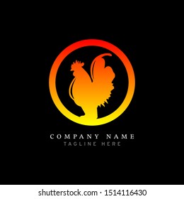 Chicken icon logo design - vector