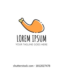 Chicken icon logo. Food vector logo 