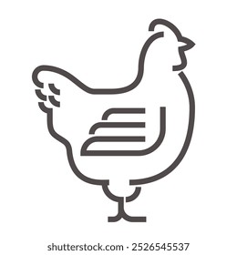 Chicken icon or logo template - bold lines, simple aesthetics