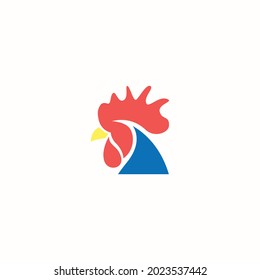 chicken icon minimal logo vector color