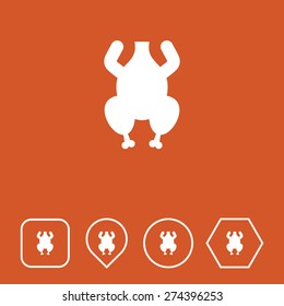 Chicken Icon on Flat UI Colors with Different Shapes. Eps-10.