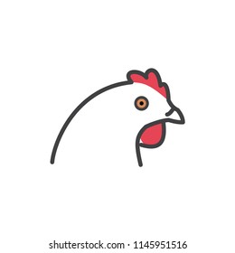 Chicken icon on white background