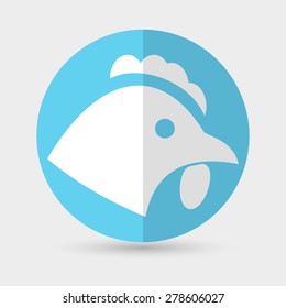 chicken icon on a white background